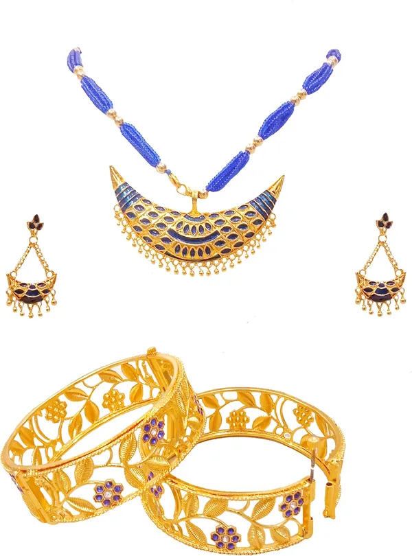 Assamese_Jewellery_Blue_Meenakari_Bridal_Jewellery_Set_For_Women_&_Girl
